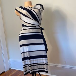 Ralph Lauren navy blue, beige and white dress
